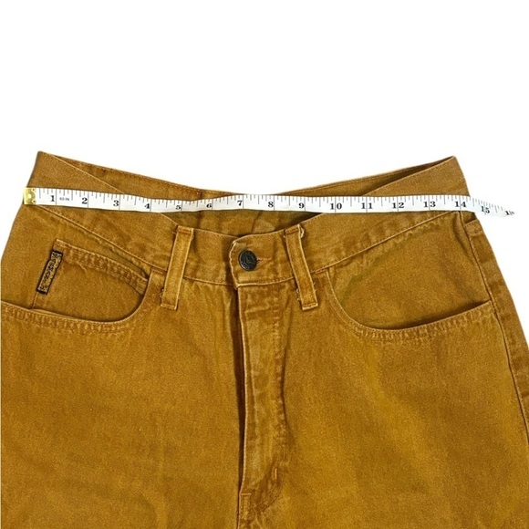 Vintage Y2K High Waist Straight Leg Armani Mustard Yellow Jeans Size 34 - Picture 12 of 14